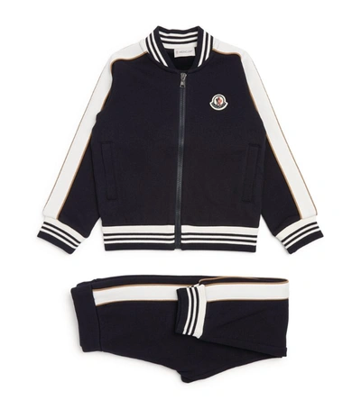 Shop Moncler Stripe-detail Tracksuit (8-10 Years) In Blue