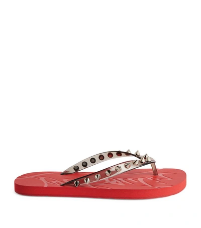 Shop Christian Louboutin Loubi Flip Spikes Flip Flops In Multi