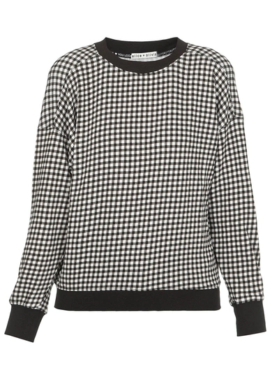 Shop Alice And Olivia Alice + Olivia Sweaters In Gingham Sm Black