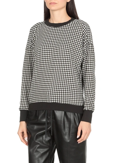 Shop Alice And Olivia Alice + Olivia Sweaters In Gingham Sm Black
