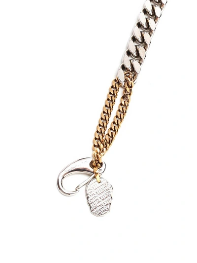 Shop Alexander Mcqueen Chain And Skull Bracelet In Gold Silver Finish