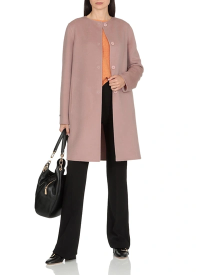 Shop Manzoni 24 Coats Pink In Dusty Rose