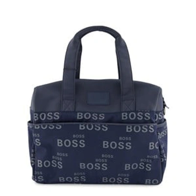 Shop Hugo Boss Boss Navy Logo Changing Bag