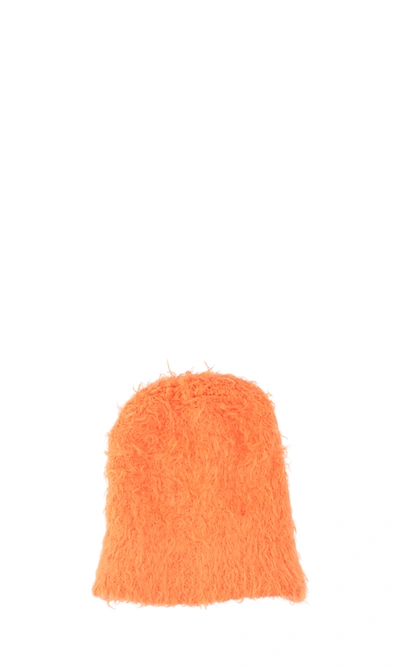 Shop Attico Knitted Beanie In Orange