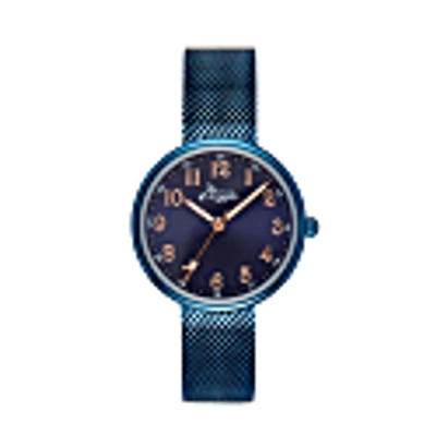 Bermuda Watch Company Venus Interchangeable Rose Gold/blue Mesh In Gold/blue