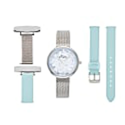 Bermuda Watch Company Venus Interchangeable Marble/silver/blue Mesh In Marble/silver/blue