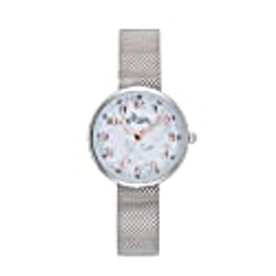 Bermuda Watch Company Venus Interchangeable Marble/salmon/silver Mesh In Marble/salmon/silver