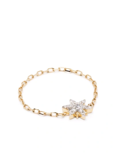 Shop Djula 18kt Yellow Gold Sun Diamond Chain Ring