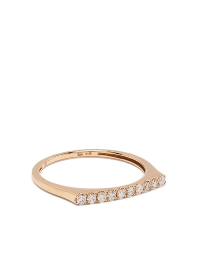 Shop Djula 18kt Rose Gold Accumulation Diamond Ring In Rosa