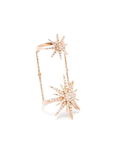 Shop Djula 18kt Rose Gold Double Soleil Diamond Ring In Rosa