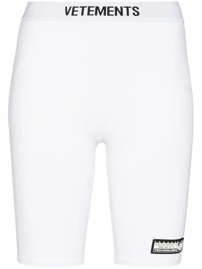 Shop Vetements Cycling Style Shorts In Weiss
