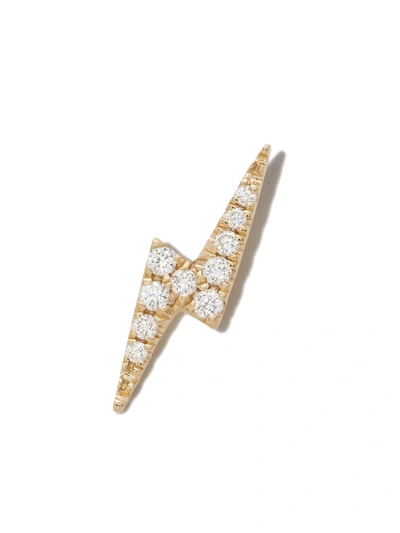 Maria Tash 18k Yellow Gold Lightning Bolt Diamond Earring In Gold