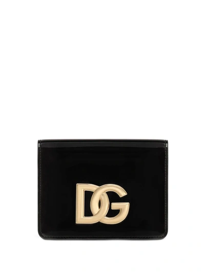 Shop Dolce & Gabbana 3.5 Patent Leather Crossbody Bag In Black