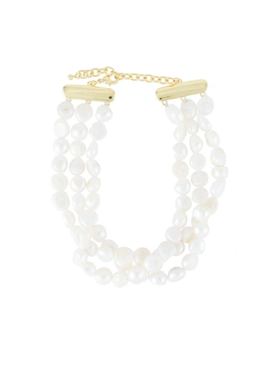 Shop Cult Gaia Nora Pearl-embellished Choker Necklace In Weiss