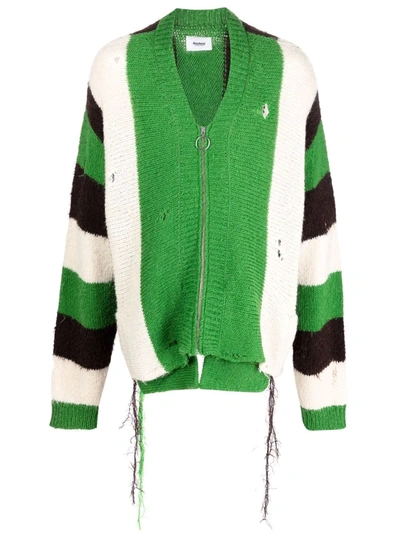 Doublet Multicolor Zip Up Stripe Cardigan | ModeSens