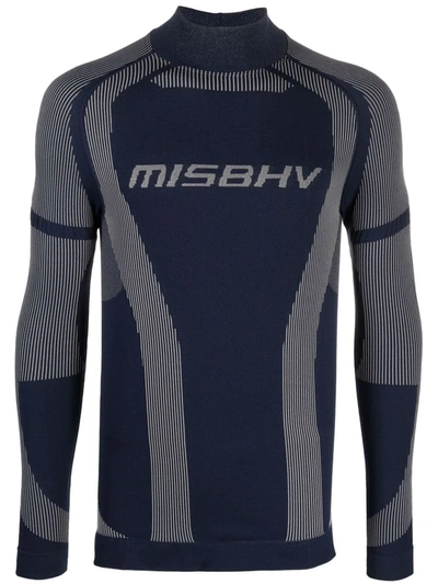 Shop Misbhv High-neck Long-sleeved Top In Blau
