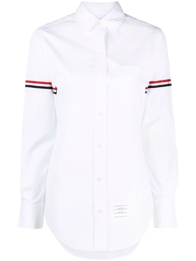 Thom Browne Grosgrain Armband Oxford Shirt In Weiss