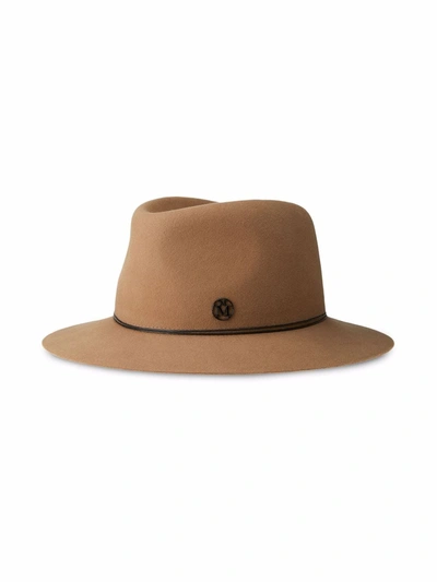 Shop Maison Michel Andre Wool Felt Hat In Braun