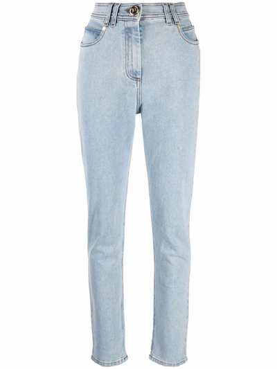 Shop Balmain High-waisted Denim Jeans In Blau