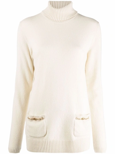 Gucci Double G Chain Wool Jumper In Nude