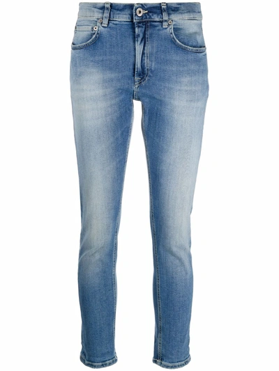 Shop Dondup Low-rise Cropped Jeans In Blau