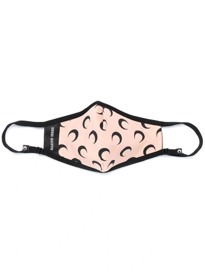 Marine Serre Moon-print Face Mask In Nude