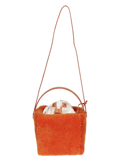 Shop Jacquemus Le Seau Carré Cube Shoulder Bag In Orange