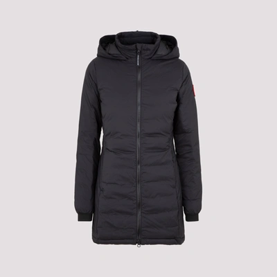 Shop Canada Goose Camp Padded Hooded Jacket In Black