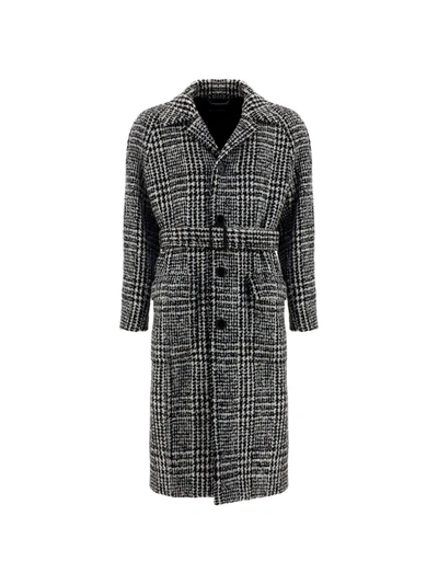 Shop Dolce & Gabbana Checked Belted Coat In Multi