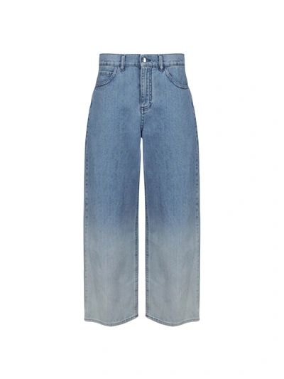 Shop Marni Gradient Straight Fit Jeans In Blue
