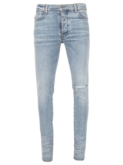 Shop Amiri Flocked Track Jean Light Vintage Blue