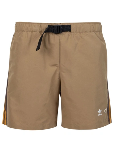 Shop Adidas Originals X Human Made Shorts Brown