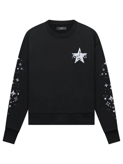 Shop Amiri Paisley Star Crewneck Sweatshirt Black