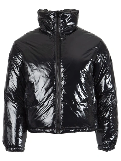 Shop Acne Studios Shiny Puffer Jacket Black