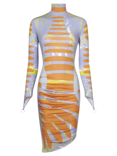 Shop Maisie Wilen Orbit City Long-sleeve Dress In Multicolor