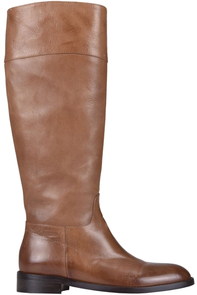 Shop Guglielmo Rotta Used Effect Leather Boots In Light Brown