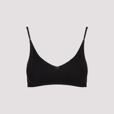 Shop Jacquemus Valensole Knitted Bralette In Black