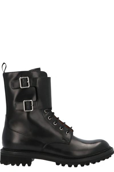 Shop Church's Carly Round Toe Combat Boots In Black