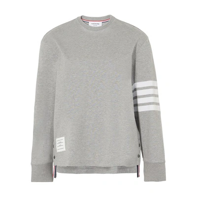 Shop Thom Browne 4-bar Long Sleeve T-shirt In Light Grey