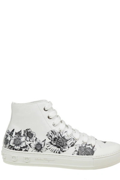 Shop Ferragamo Salvatore  Wildflowers Print High In White