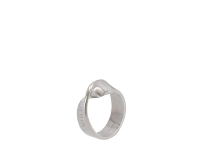Shop Maison Margiela Logo Twisted Number Ring In Silver