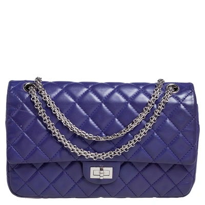 Pre-owned Chanel Purple Quilted Lambskin Leather Reissue 2.55 Classic 226 Flap Bag