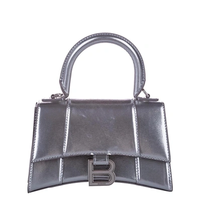 Pre-owned Balenciaga Metallic Leather Hourglass Xs Bag