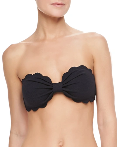 Marysia Antibes Scalloped Bandeau Swim Top In Black