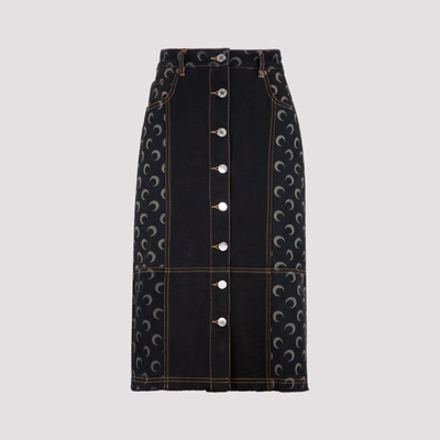 Shop Marine Serre Crescent Moon Midi Skirt In Black