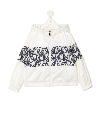 Shop Moncler Monogrammed Hooded Jacket In White