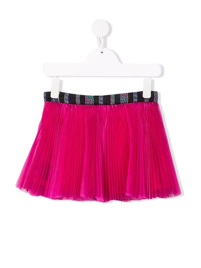 Shop Versace Micro-pleat Skirt In Pink