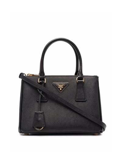 Shop Prada Mini Galleria Tote Bag In Black