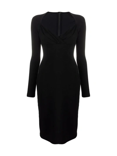 Shop Dolce & Gabbana Sweetheart-neck Fitted Dress In Black