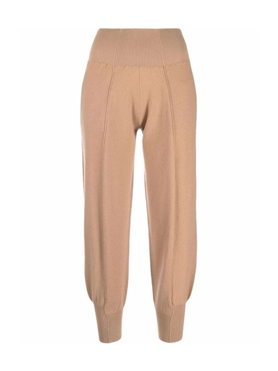 Shop Stella Mccartney Tapered Wool-blend Track Pants In Neutrals